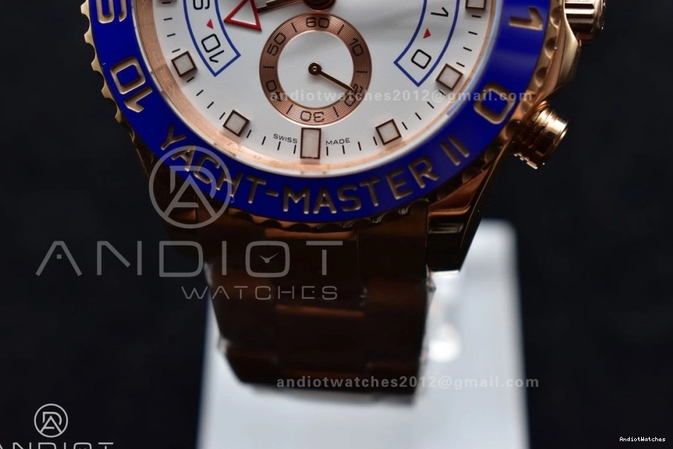 RG Ceramic Blue TopPick YachtMaster on A 1223 Edition RG Bracelet 1:1 Best 116685 II GMF 0429